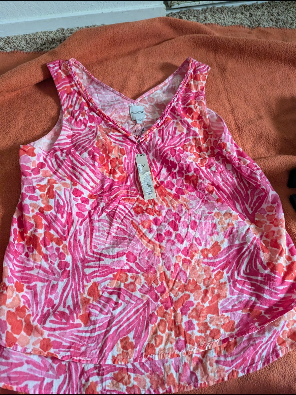 NIC+ZOE Pink & Coral Printed Tank Top
